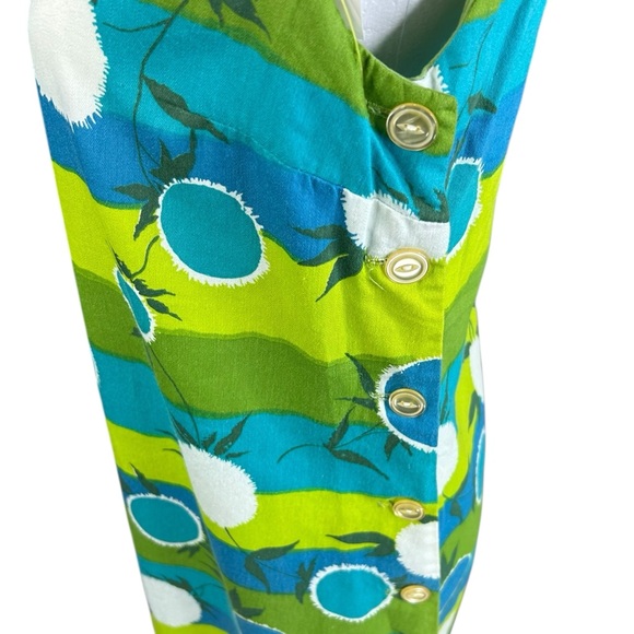 60's Princess Peggy Solartogs Shift Dress M Mod Side Buttons Vintage - Picture 7 of 11